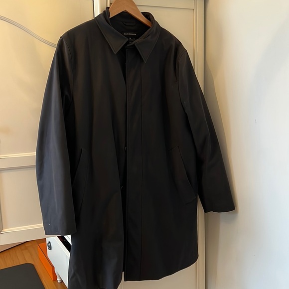 Men's Club Monaco Black Jacket Trench Coat - Picture 3 of 13